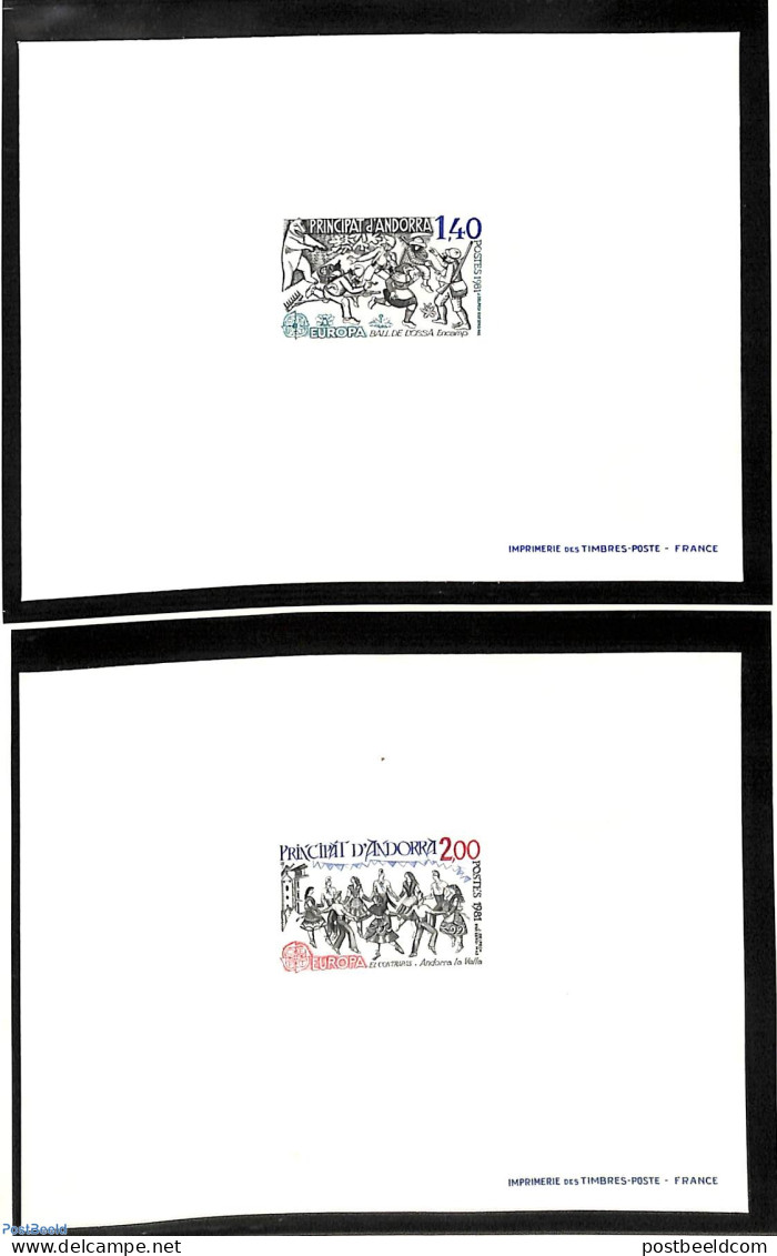 Andorra, French Post 1981 Europa, 2 Epreuves De Luxe, Mint NH, History - Various - Europa (cept) - Folklore - Ongebruikt