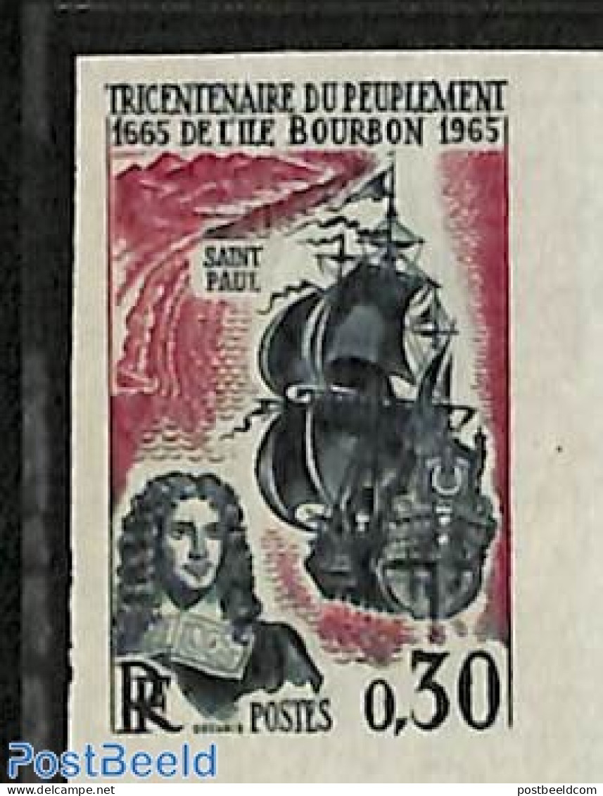 France 1965 Ile Bourbon 1v, Imperforated, Mint NH, Transport - Ships And Boats - Unused Stamps