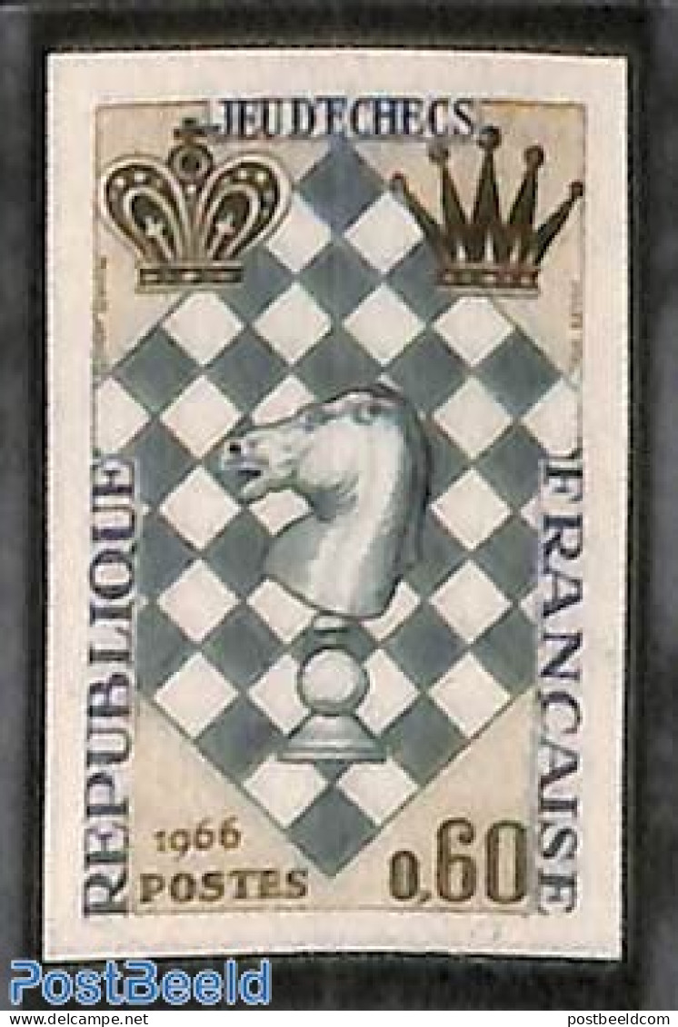 France 1966 Chess 1v, Imperforated, Mint NH, Sport - Chess - Ungebraucht