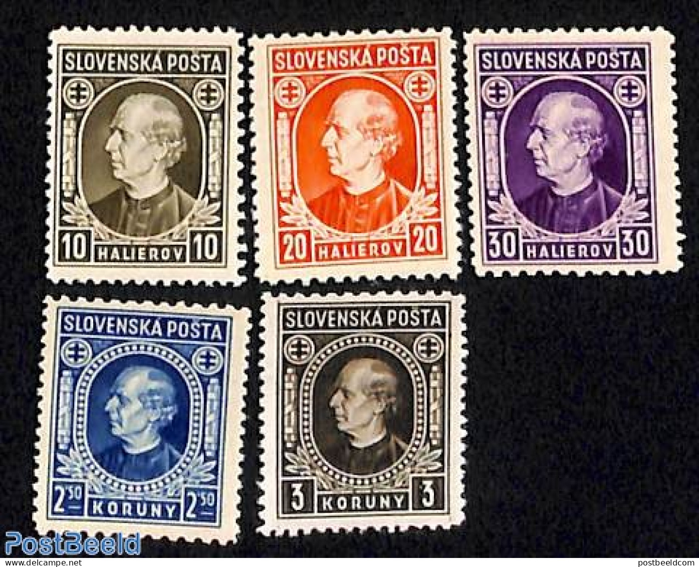 Slovakia 1939 Definitives 5v, Perf. 10.5:12.5, Mint NH - Unused Stamps