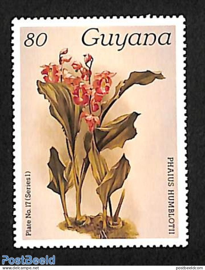 Guyana 1986 80, Stamp Out Of Set, Mint NH, Nature - Orchids - Guiana (1966-...)