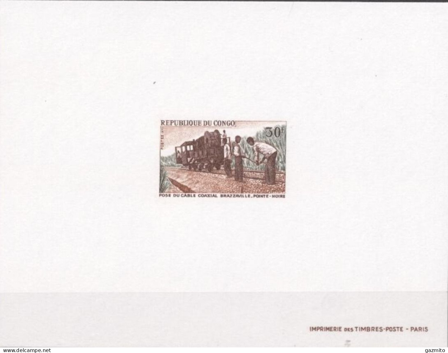 Congo Brazaville 1970, Railway, Block COLOUR PROOFS - Treinen