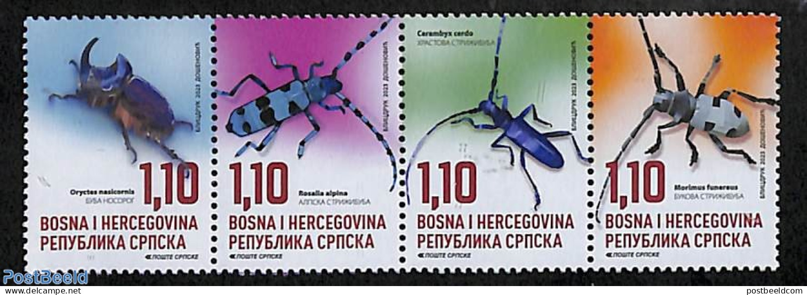 Bosnia Herzegovina - Serbian Adm. 2023 Beetles 4v [:::] (hor. Or Vert.), Mint NH, Nature - Animals (others & Mixed) - .. - Other & Unclassified