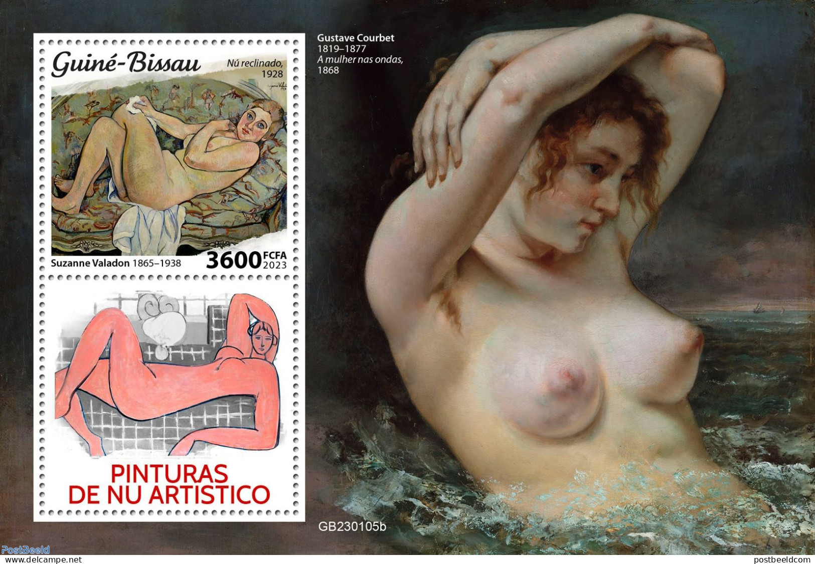 Guinea Bissau 2023 Nude Paintings, Mint NH, Art - Nude Paintings - Paintings - Guinea-Bissau