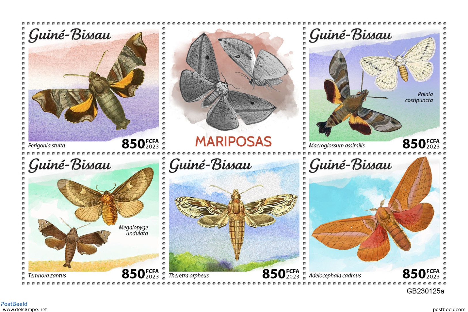 Guinea Bissau 2023 Moths, Mint NH, Nature - Insects - Guinea-Bissau