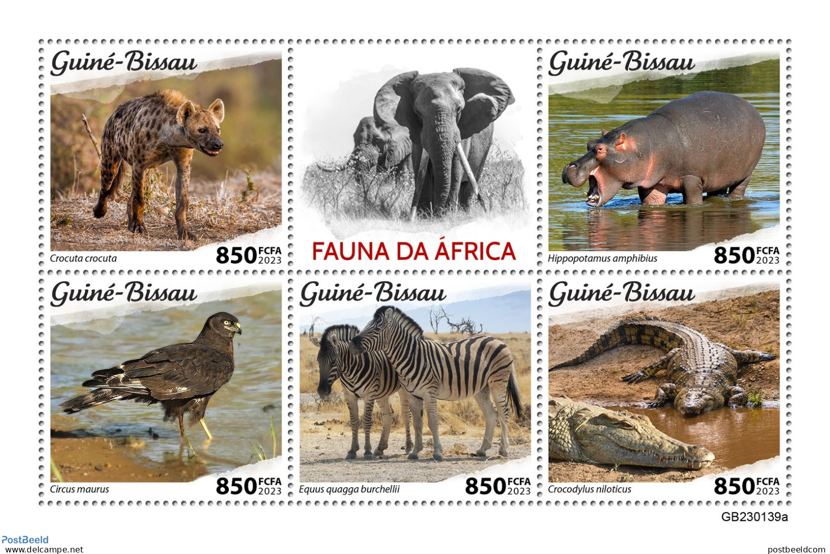 Guinea Bissau 2023 African Fauna, Mint NH, Nature - Birds Of Prey - Crocodiles - Elephants - Hippopotamus - Zebra - Wi.. - Guinea-Bissau