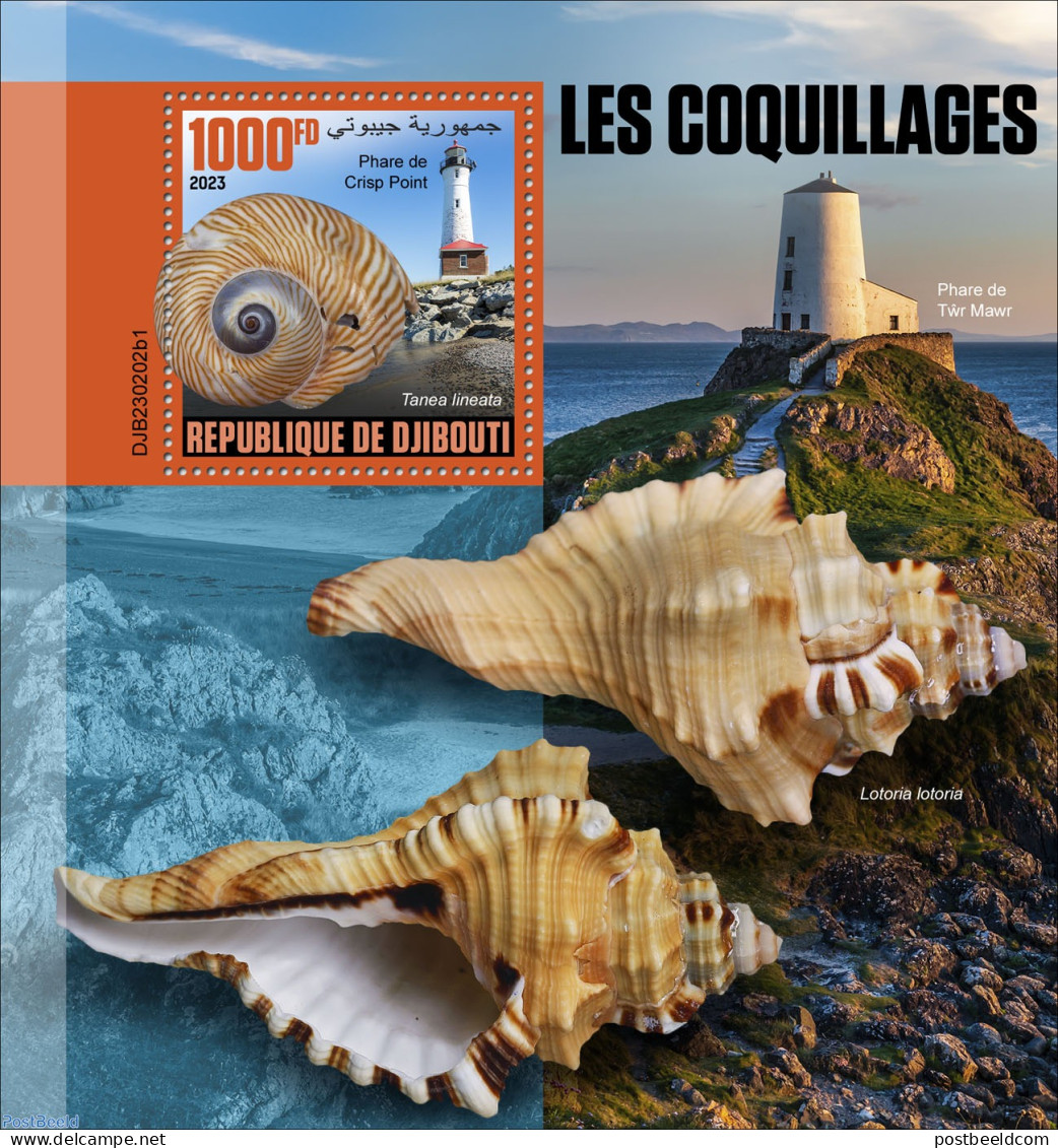 Djibouti 2023 Shells, Mint NH, Nature - Various - Shells & Crustaceans - Lighthouses & Safety At Sea - Meereswelt