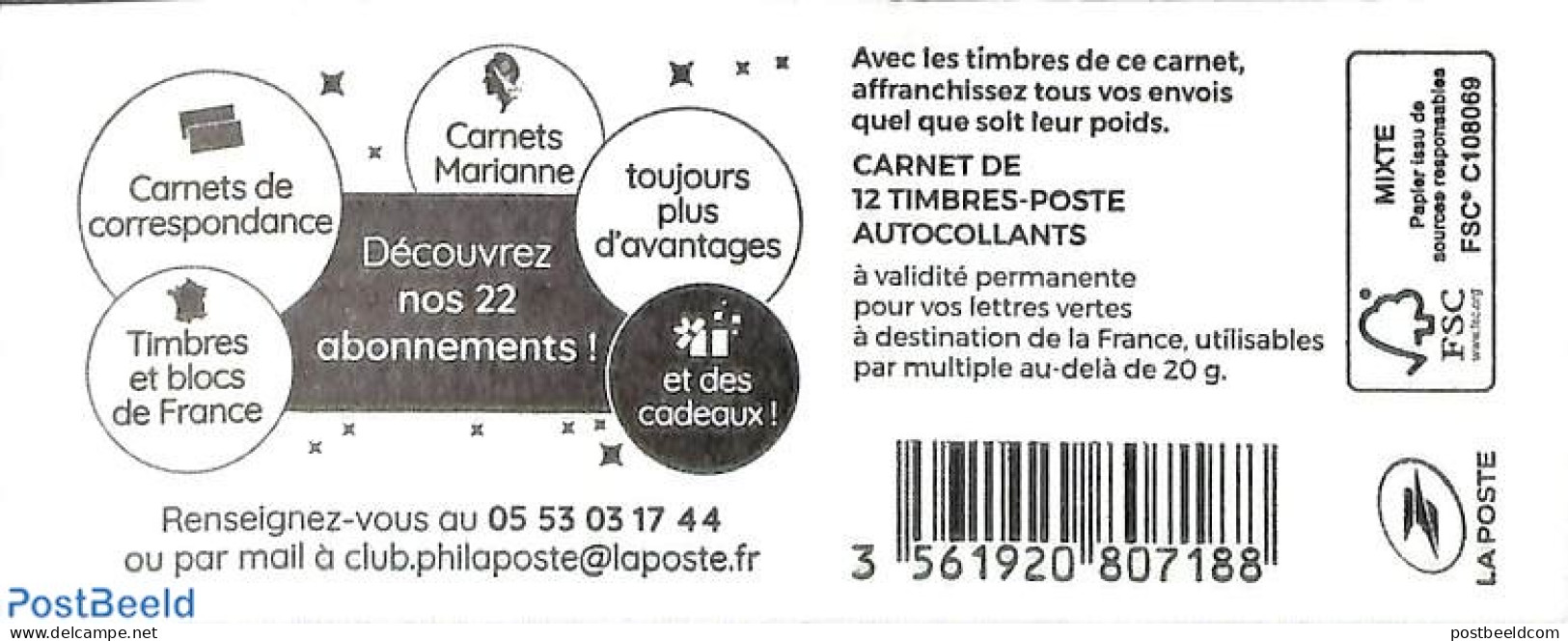 France 2018 Definitives Booklet, Mint NH, Stamp Booklets - Neufs