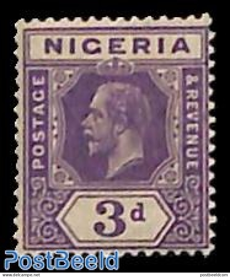 Nigeria 1921 3p, WM4, Plate I, Stamp Out Of Set, Unused (hinged) - Autres & Non Classés
