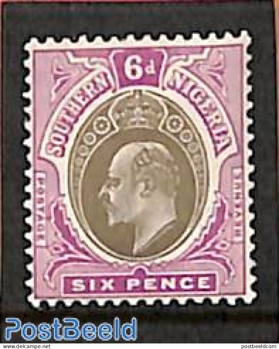 Nigeria 1904 South Nigeria, 6d, WM Mult. Crown-CA, Stamp Out Of Set, Mint NH - Other & Unclassified