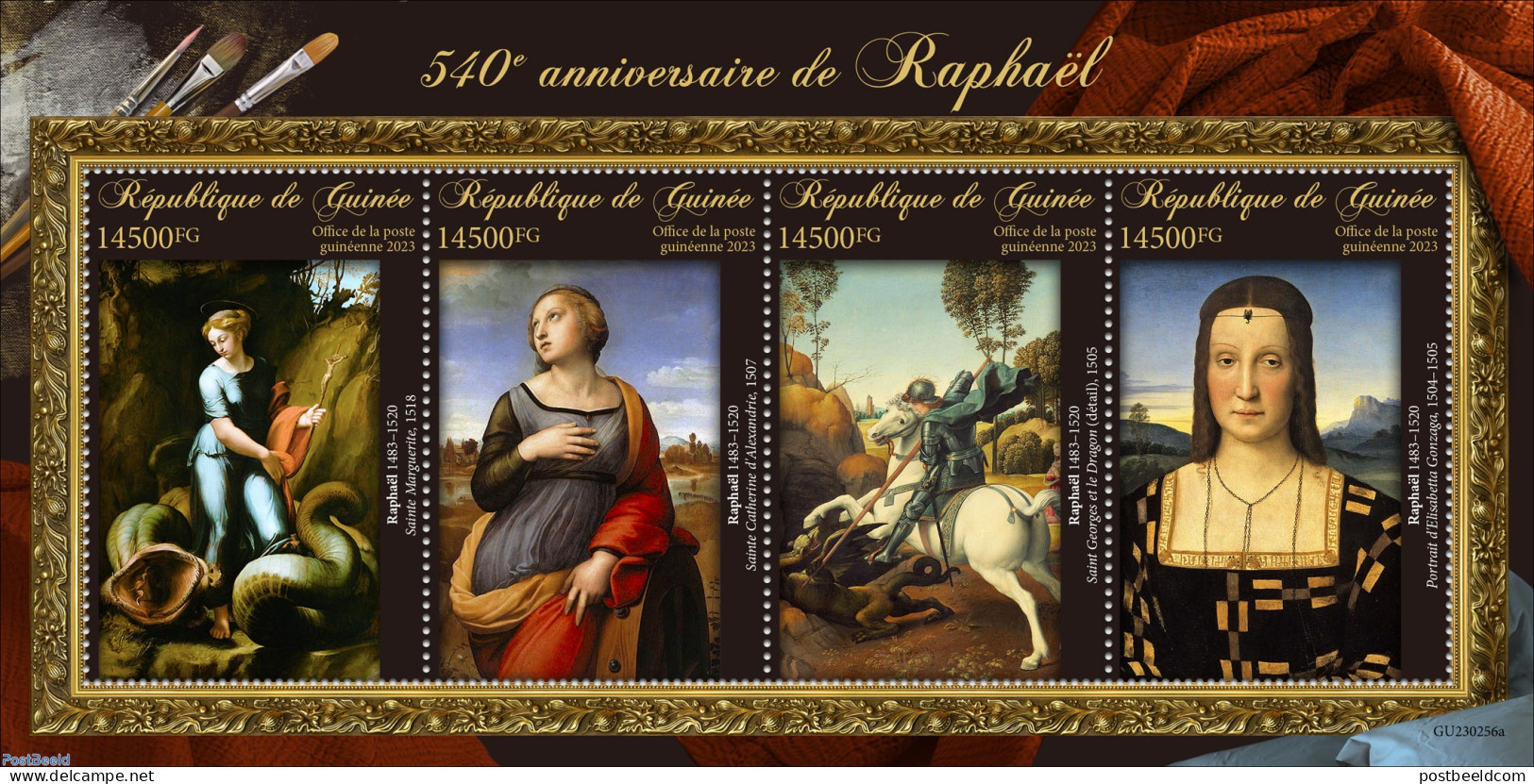 Guinea, Republic 2023 540th Anniversary Of Raphael, Mint NH, Nature - Horses - Art - Raphael - Other & Unclassified