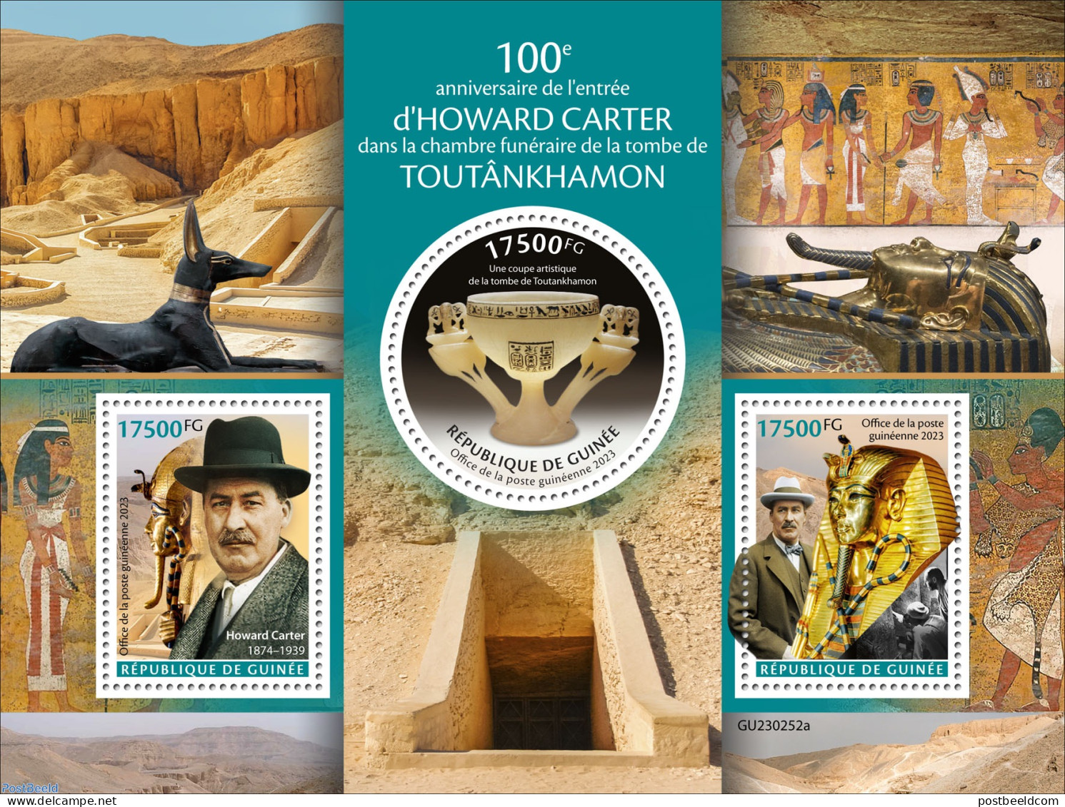 Guinea, Republic 2023 100th Anniversary Of Howard Carter's Entry Into The Burial Chamber Of Tutankhamun's Tomb, Mint N.. - Onderzoekers