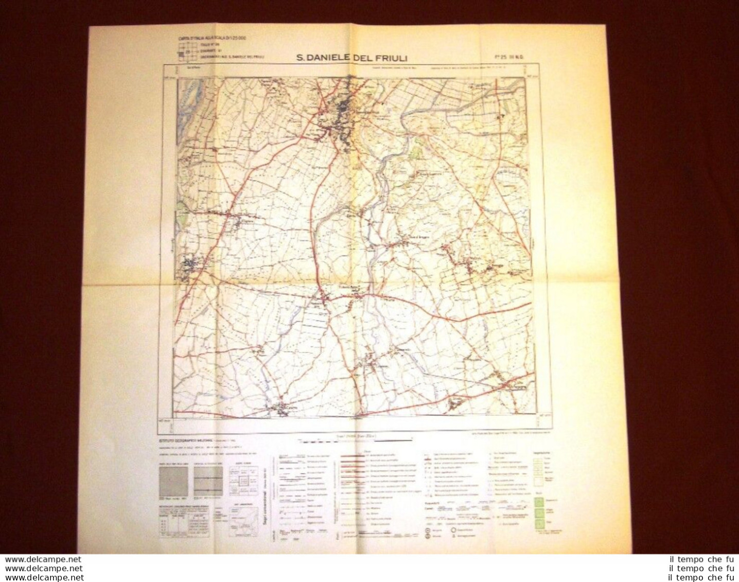 Grande Carta Topografica San Daniele Del Friuli Udine Dettagliatissima I.G.M. - Mapas Geográficas