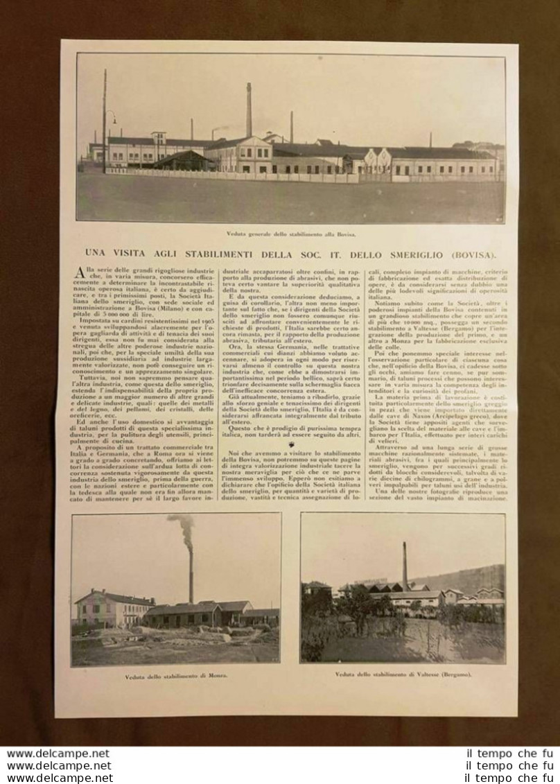 La Bovisa Nel 1925 Stabilimenti Della Società Italiana Dello Smeriglio Lombardia - Other & Unclassified