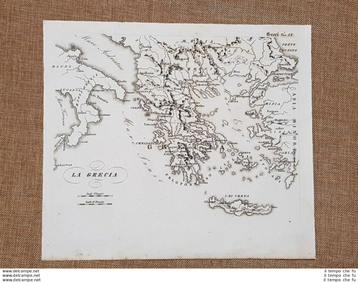 Grecia Stadi Olimpici E Leghe Francia Atlante Istorico Leonardo Cacciatore 1831 - Mapas Geográficas