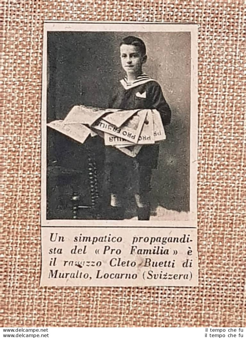 Cleto Buetti Di Muralto Nel 1925 Locarno Svizzera - Other & Unclassified