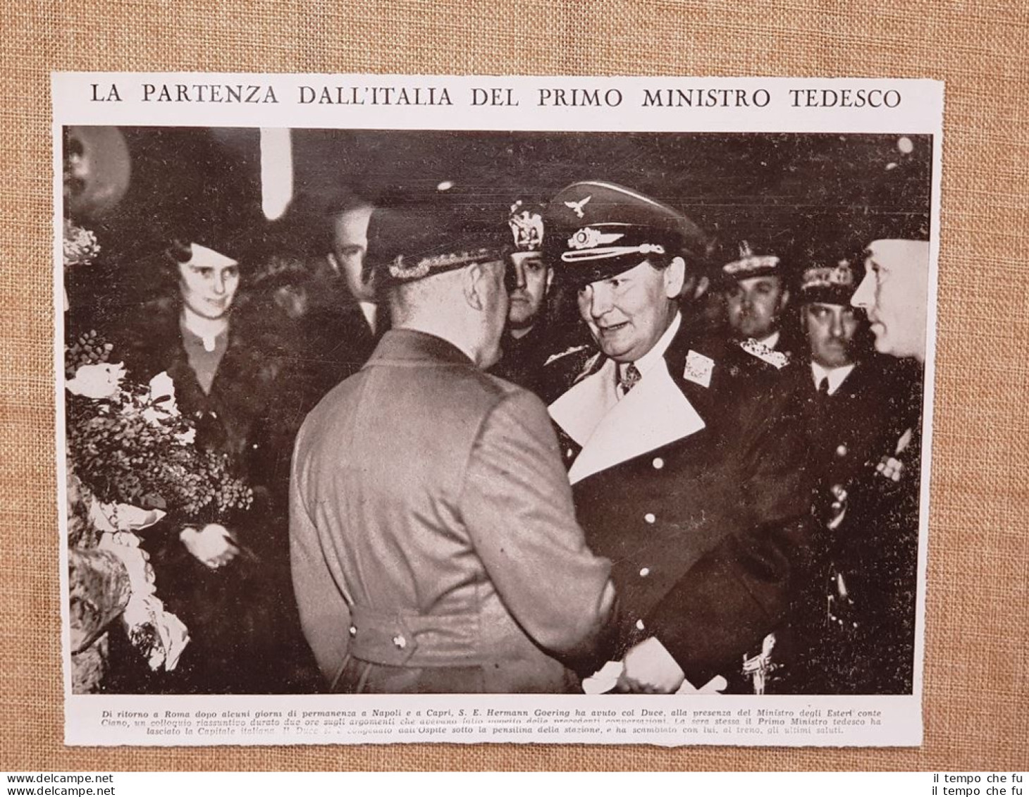 Roma Nel 1937 Primo Ministro Tedesco Hermann Goering E Duce Benito  Mussolini - Otros & Sin Clasificación