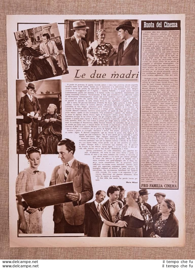 Film Le Due Madri Illustrazione Di Cinema Anno 1938 - Andere & Zonder Classificatie