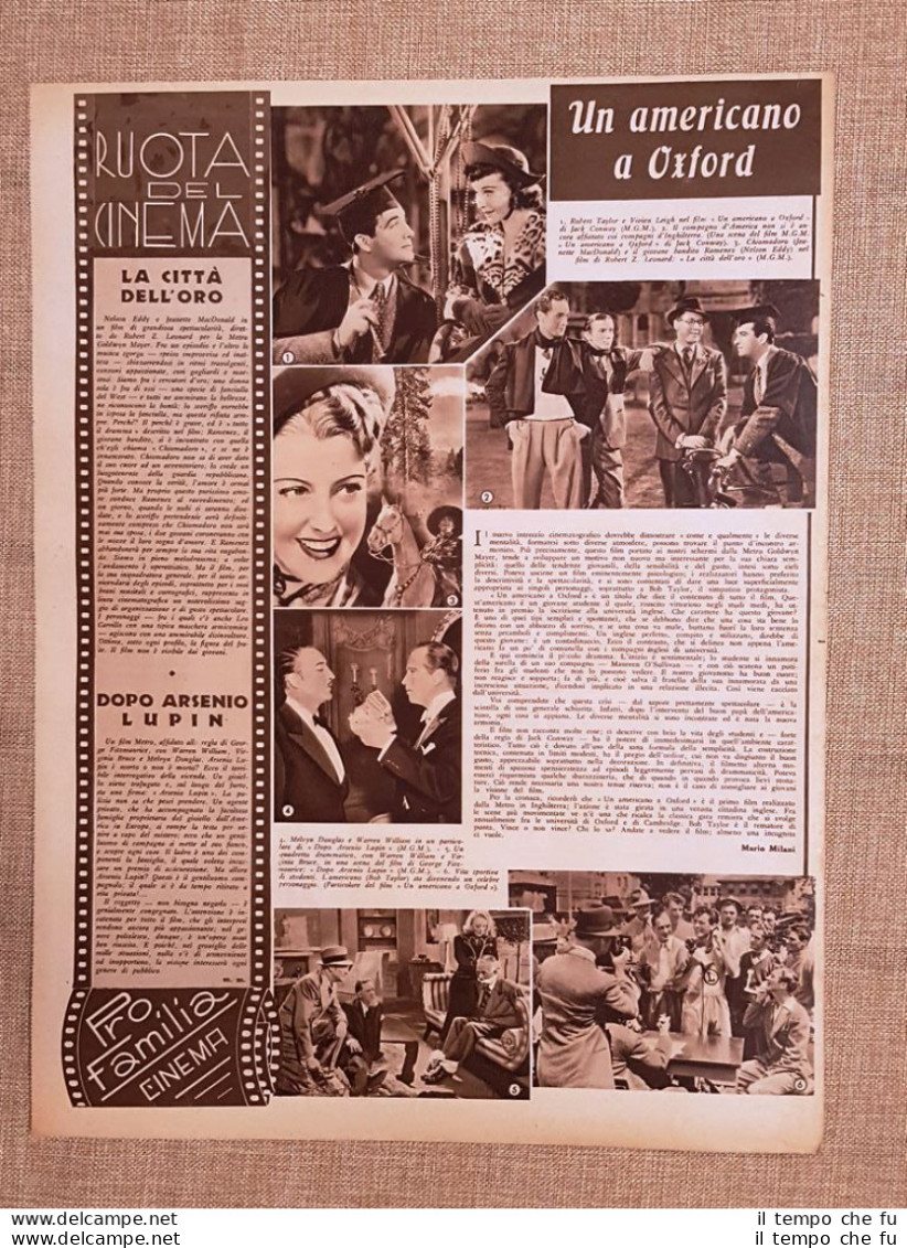 Film Americano A Oxford Città Dell'oro Arsenio Lupin Illustrazione Cinema 1938 - Sonstige & Ohne Zuordnung