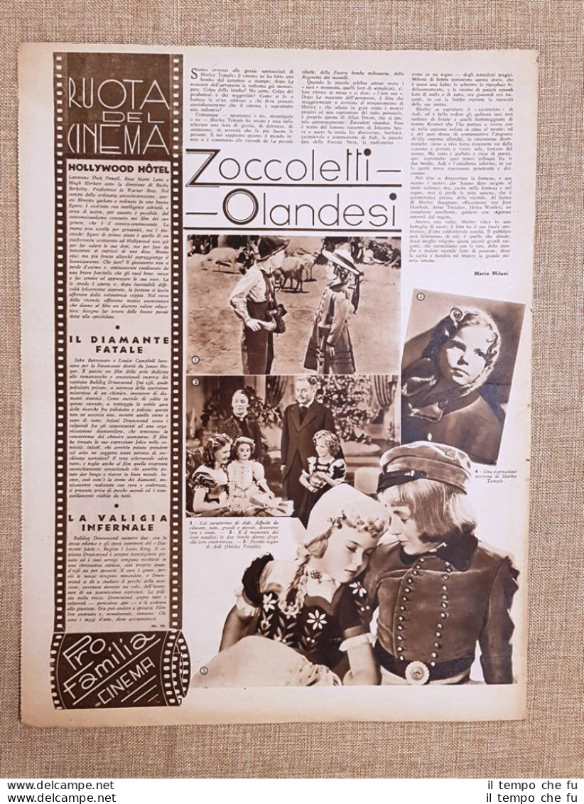 Film Zoccoletti Olandesi Hollywood Hotel Illustrazione Di Cinema Anno 1938 - Sonstige & Ohne Zuordnung