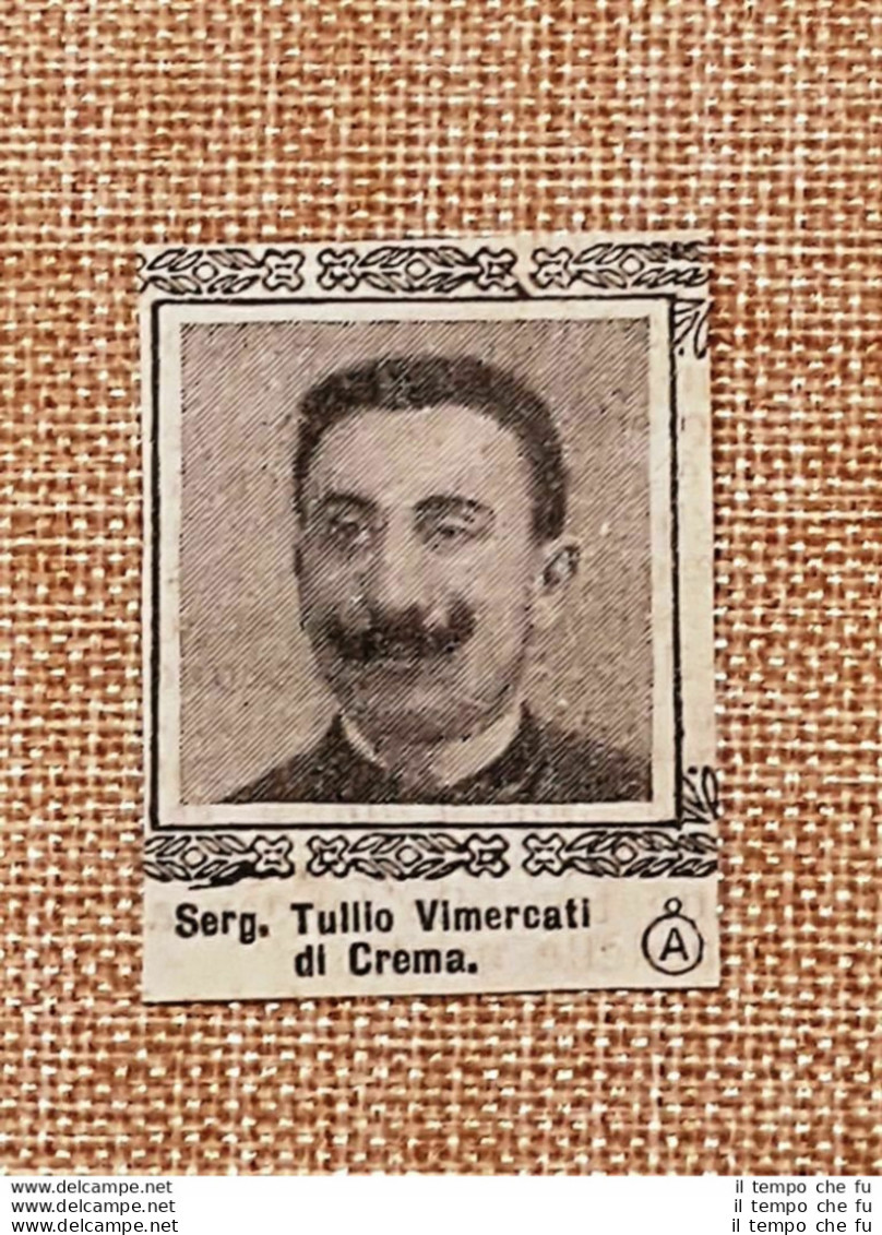 Decorato Al Valore Nel 1917 Tullio Vimercati Di Crema Medaglia D'argento WW1 - Andere & Zonder Classificatie