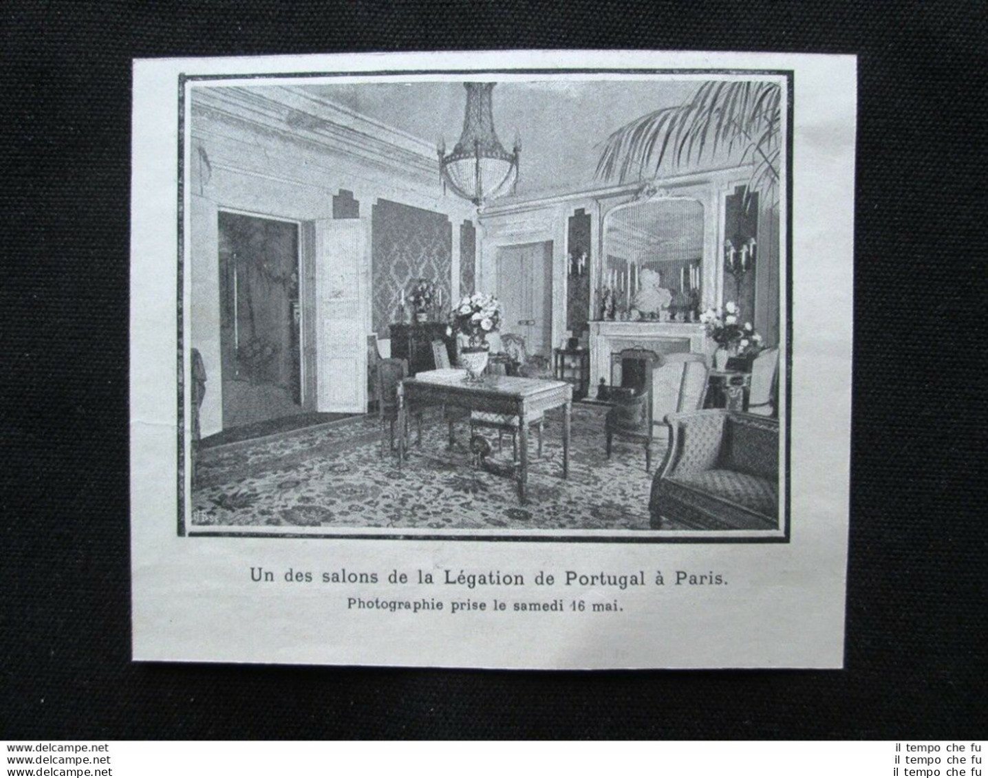 Uno Dei Saloni Della Delegazione Del Portogallo A Parigi Stampa Del 1903 - Other & Unclassified