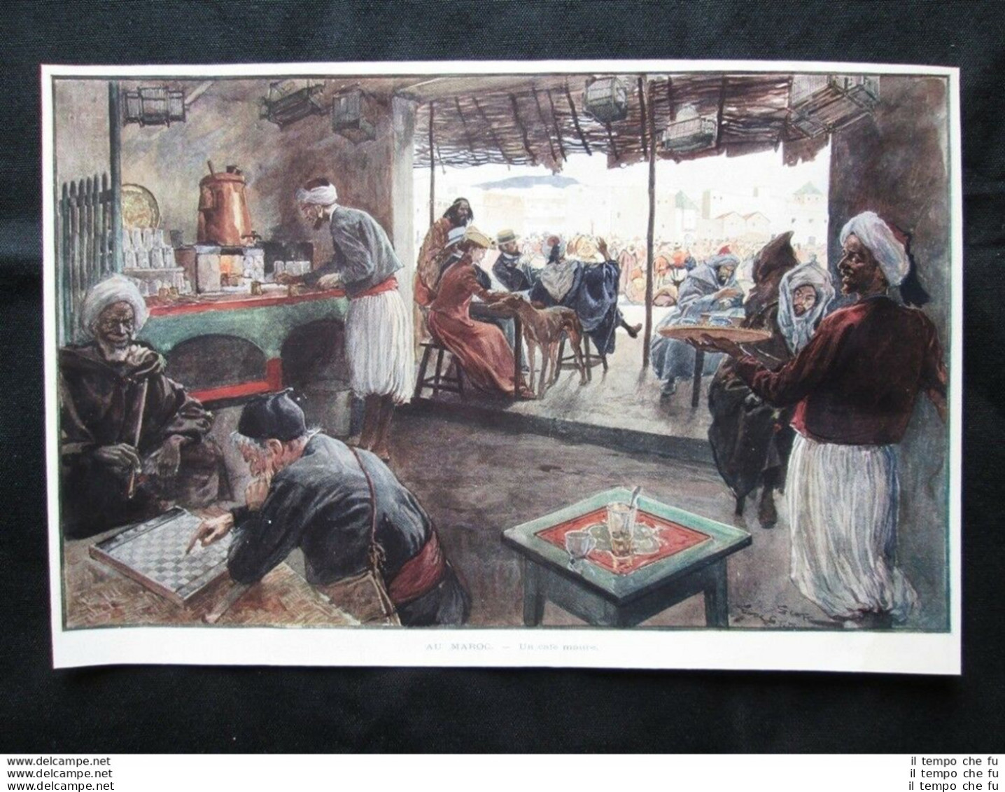 In Marocco - Un Caffé Moresco Stampa Del 1903 - Other & Unclassified