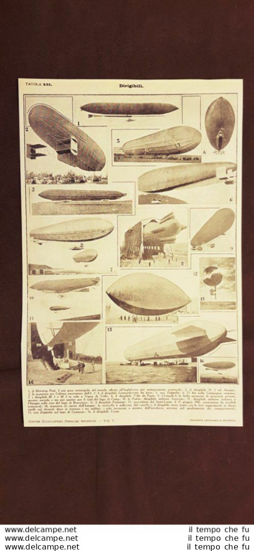 Dirigibile Nel 1913 Morning Post N.2 Leonardo Zeppelin L1 M1 M2 Usuelli Patrie - Other & Unclassified