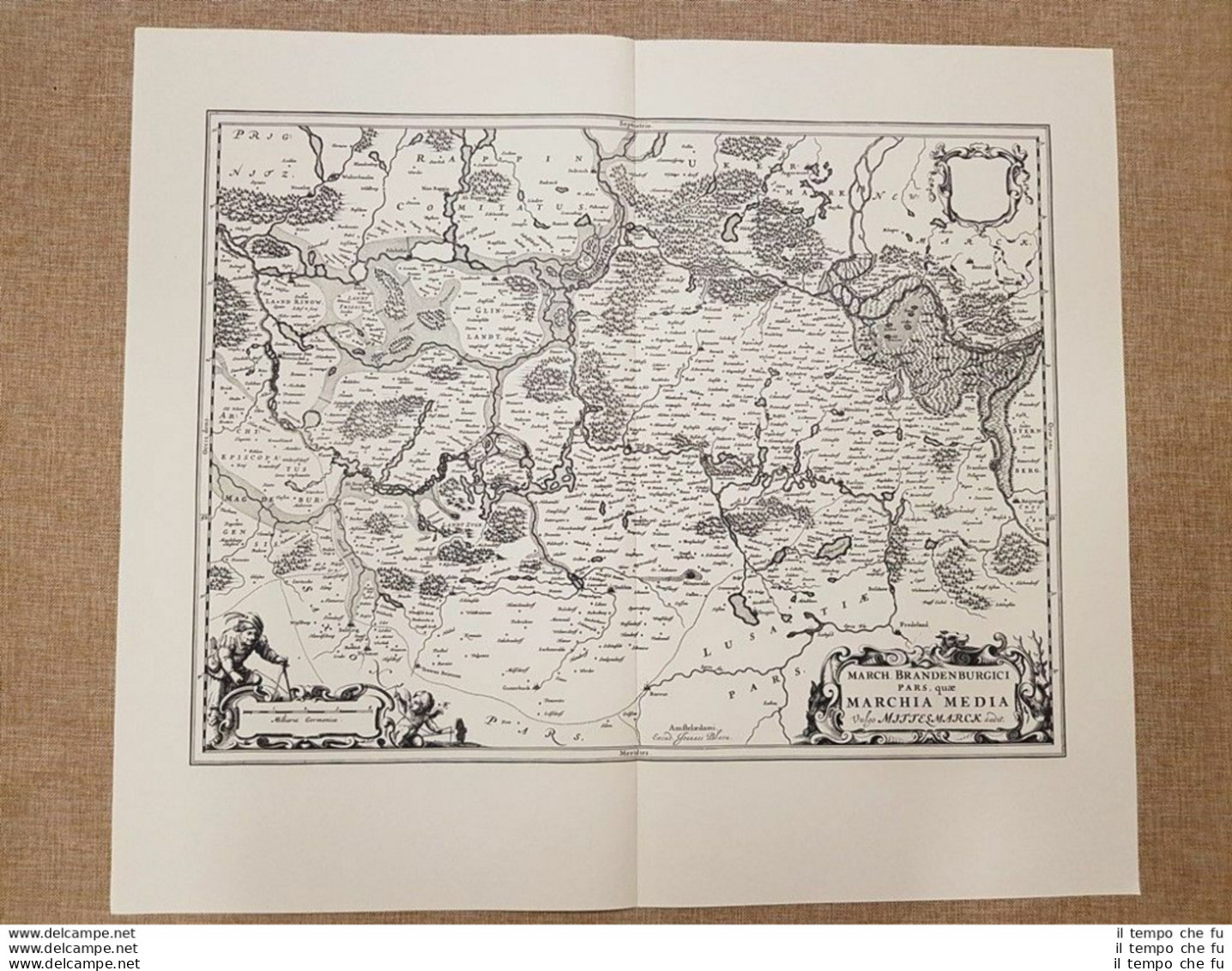 Carta Geografica O Mappa Marchionatus Brandenburgici 3 Anno 1667 Blaeu Ristampa - Cartes Géographiques