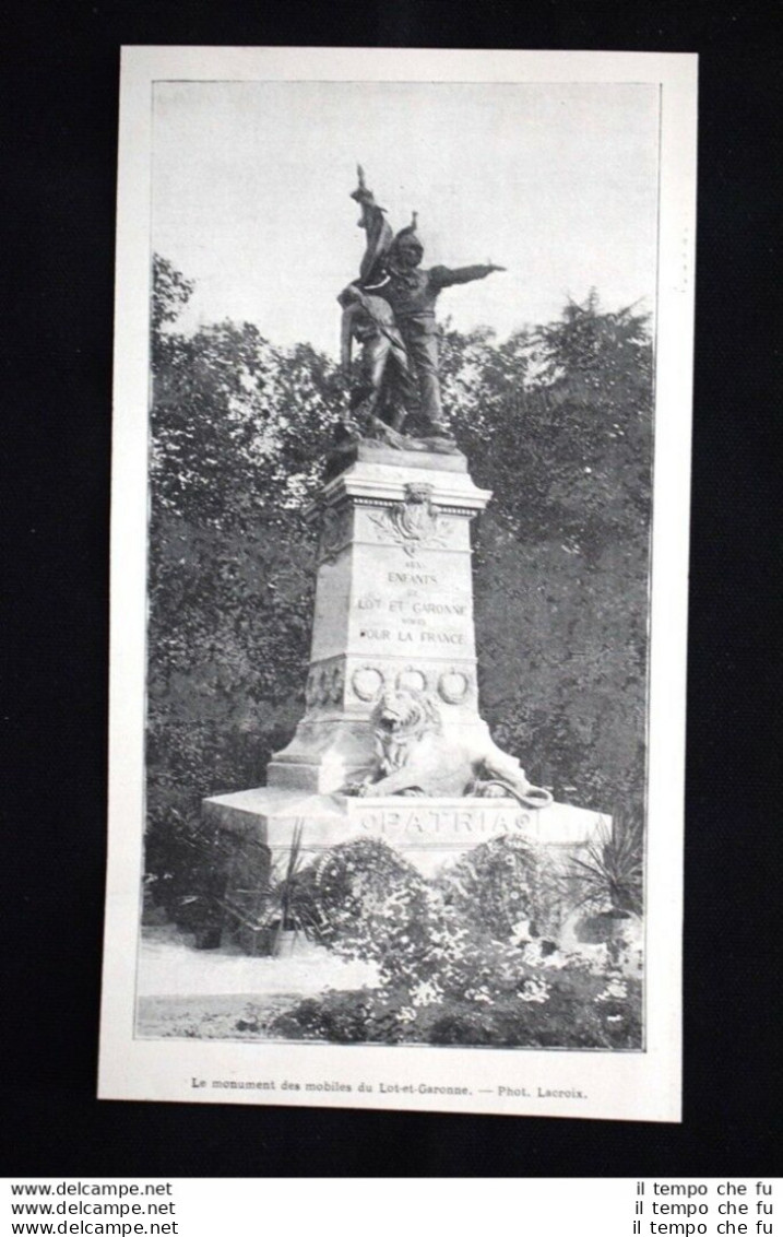 Il Monumento Ai Bambini Caduti Di Lot E Garonne Stampa Del 1902 - Other & Unclassified