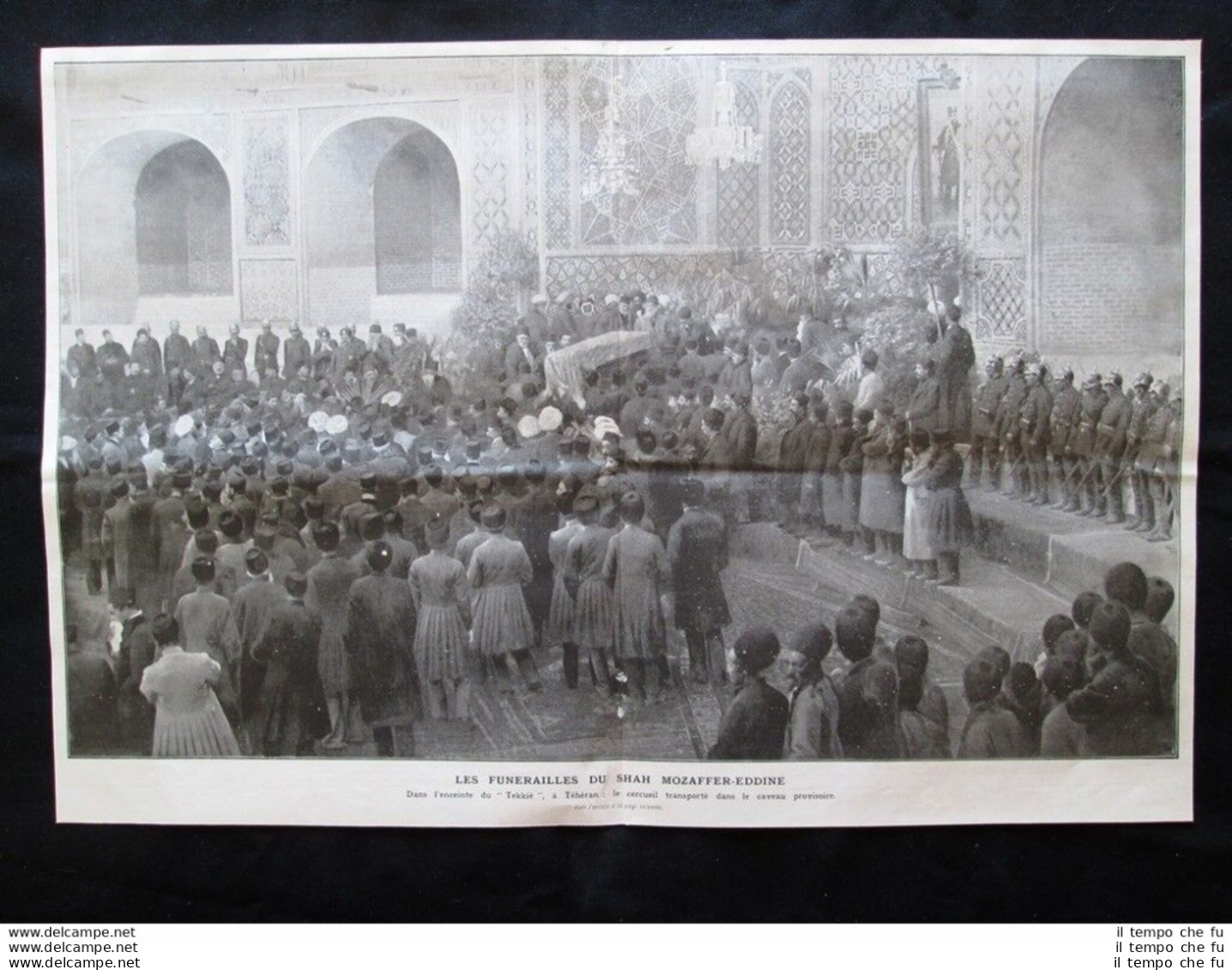 Il Funerale Dello Scia Di Persia Mozaffer-Eddine Stampa Del 1907 - Andere & Zonder Classificatie