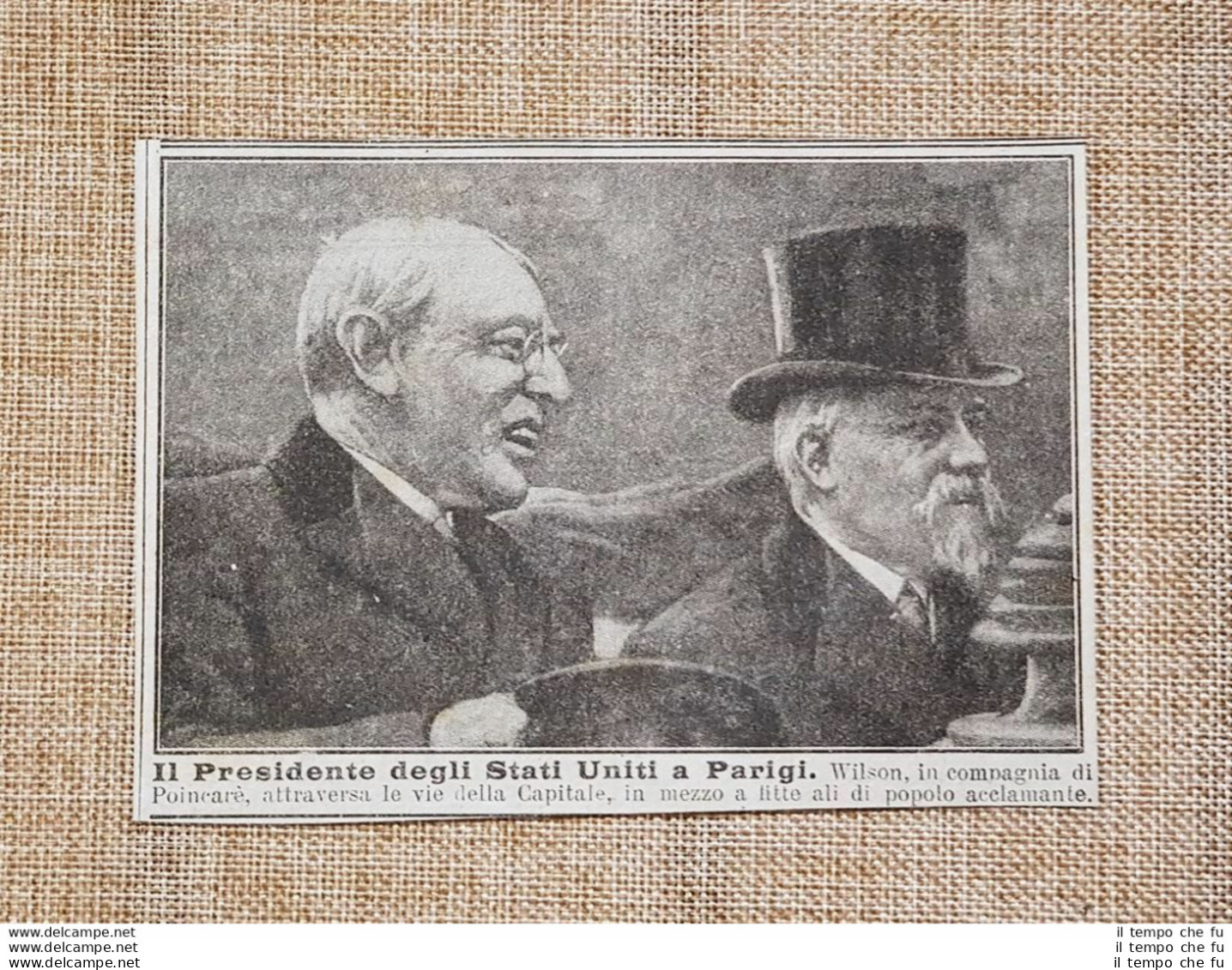 Parigi Nel 1918 Il Presidente Thomas Woodrow Wilson E Raymond Poincaré Francia - Other & Unclassified