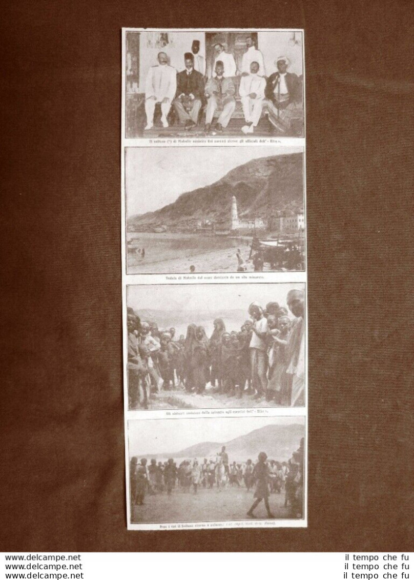 Macallè Nel 1909 Il Sultano Riceve Gli Ufficiali Della Nave Elba Etiopia - Andere & Zonder Classificatie
