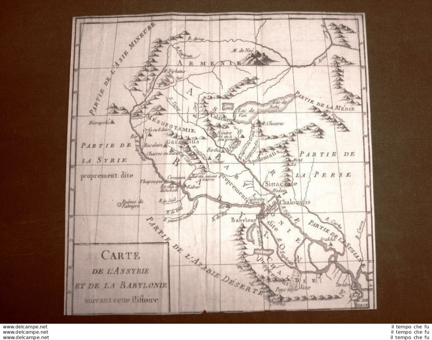 Assiria E Babilonia Acquaforte Del 1779 Mappa Louis Brion De La Tour Moutard - Stampe & Incisioni