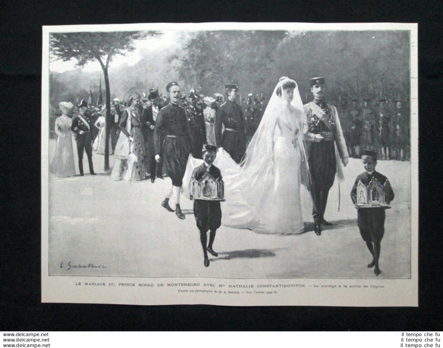 Matrimonio Del Principe Mirko Del Montenegro E Di Nathalie Constantinovitch 1902 - Andere & Zonder Classificatie