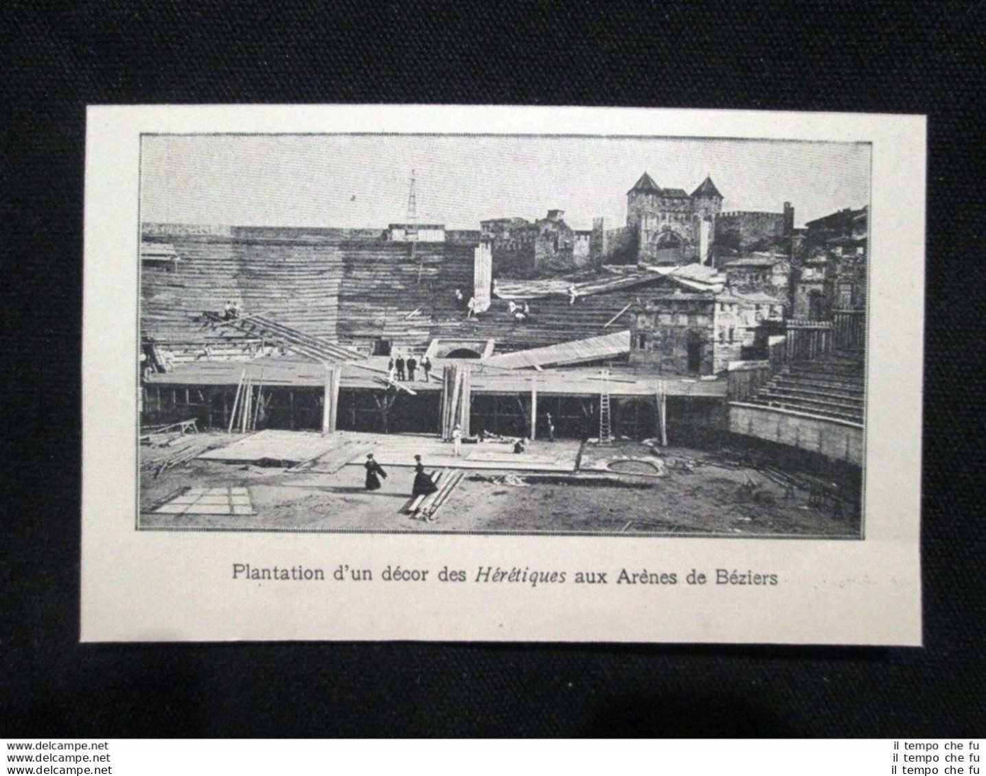 Impianto Di Uno Scenario Degli Eretici All'Arena Di Béziers Stampa Del 1905 - Autres & Non Classés