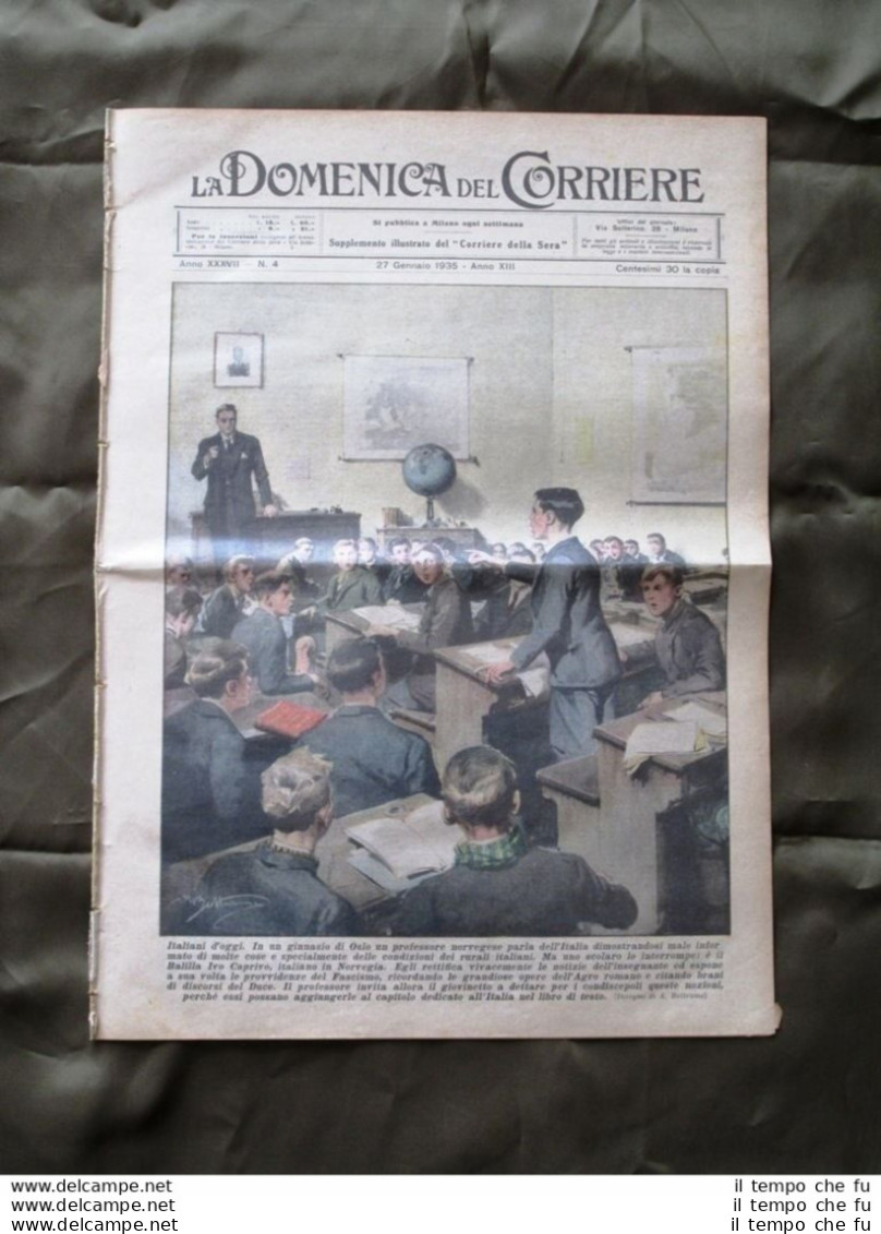 La Domenica Del Corriere 27 Gennaio 1935 Scuola Italia Teatro Berlino Comunismo - Other & Unclassified
