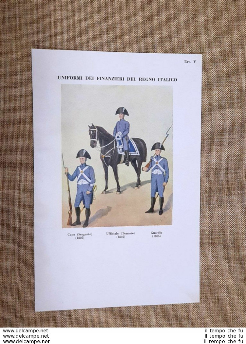 Uniformi Dei Finanzieri Regno Italico 1805 Sergente Tenente Guardia Di Finanza - Other & Unclassified