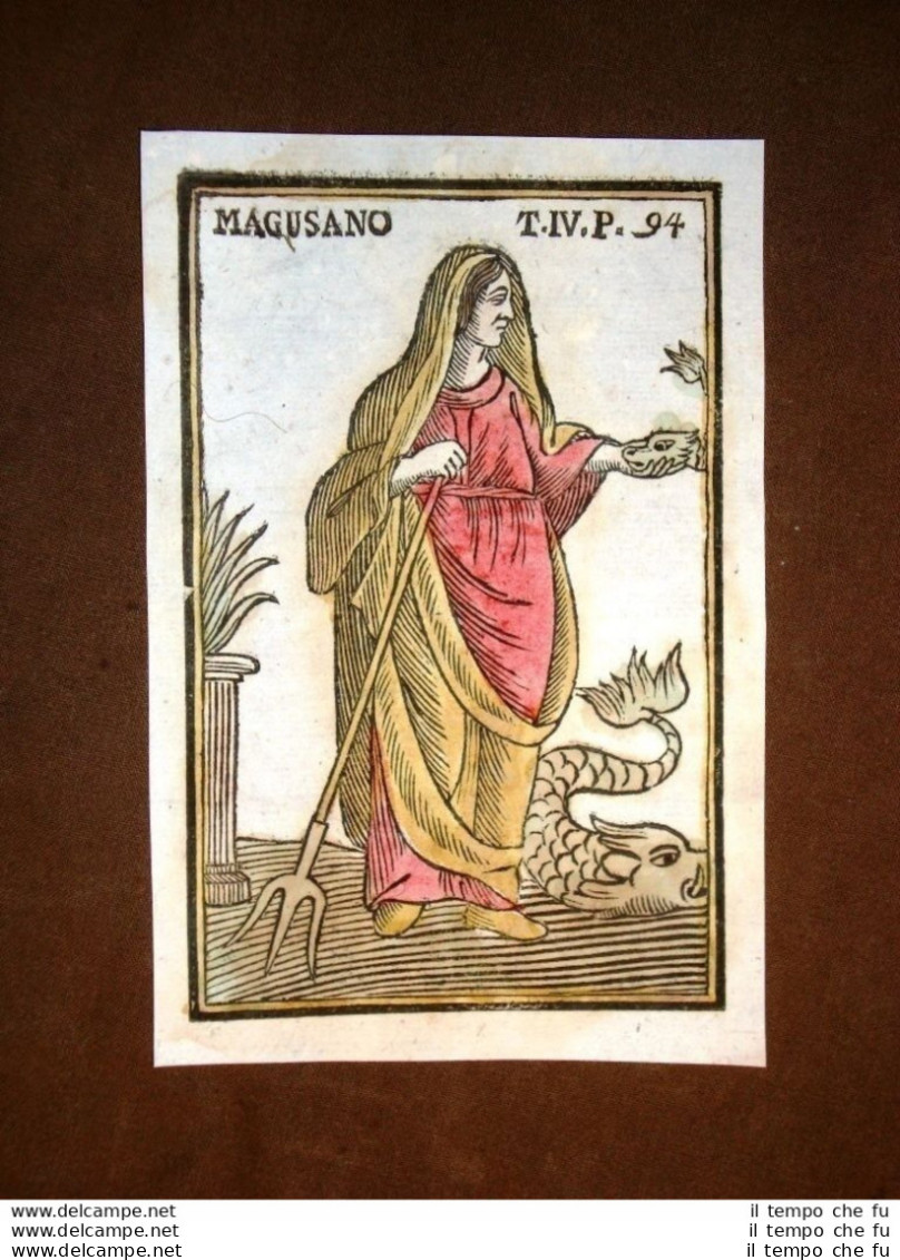 Magusano O Magisano Settecentina Acquerellata A Mano Del 1785 Andre Declaustre - Prints & Engravings