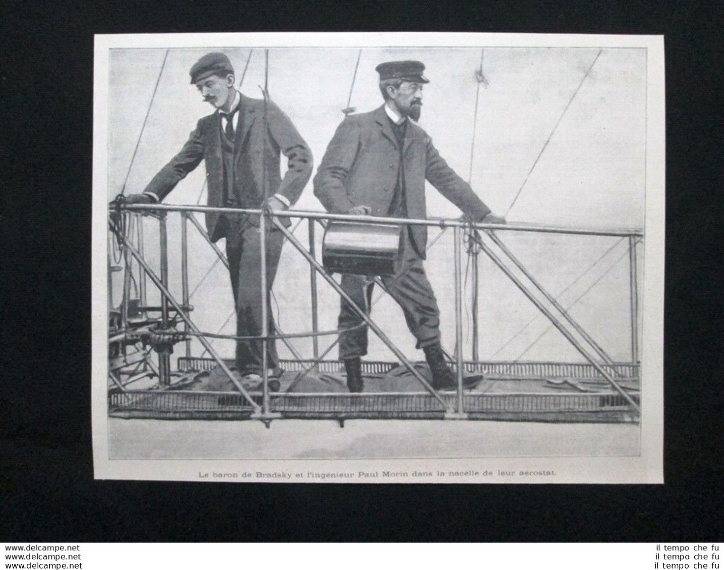 Il Barone De Bradsky E L'ingegnere Paul Morin Stampa Del 1902 - Sonstige & Ohne Zuordnung