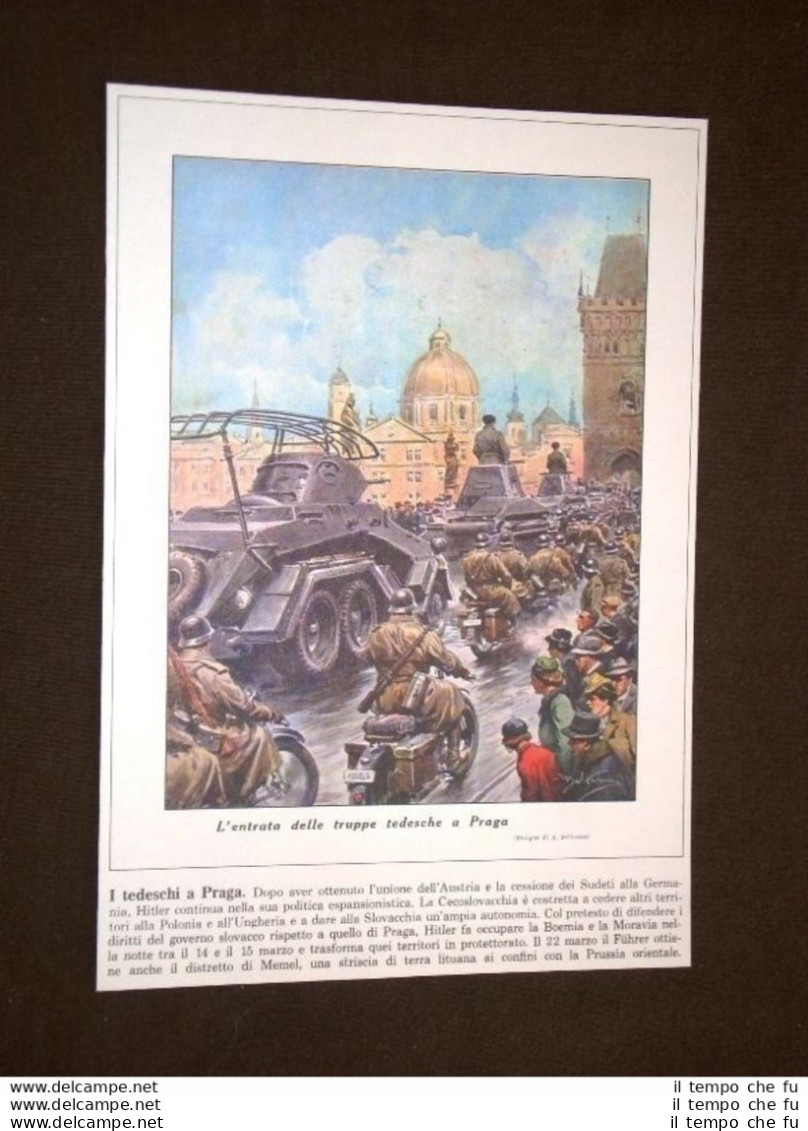 Anno 1932 Praga Entrata Truppe Tedesche Copertine Domenica Corriere - Other & Unclassified