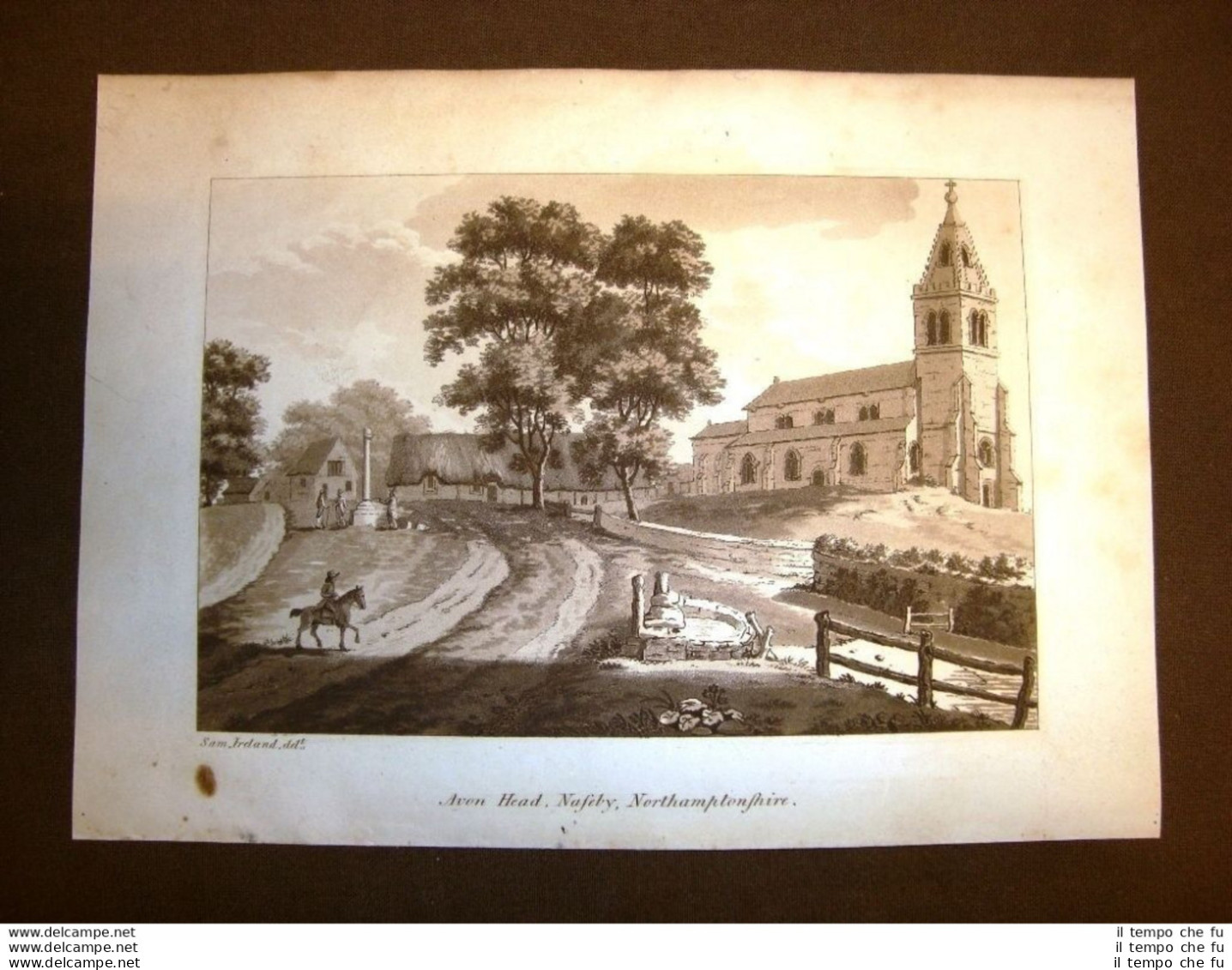 Avon Head, Naseby Settecentina Del 1795 Warwickshire Views Samuel Ireland - Stiche & Gravuren