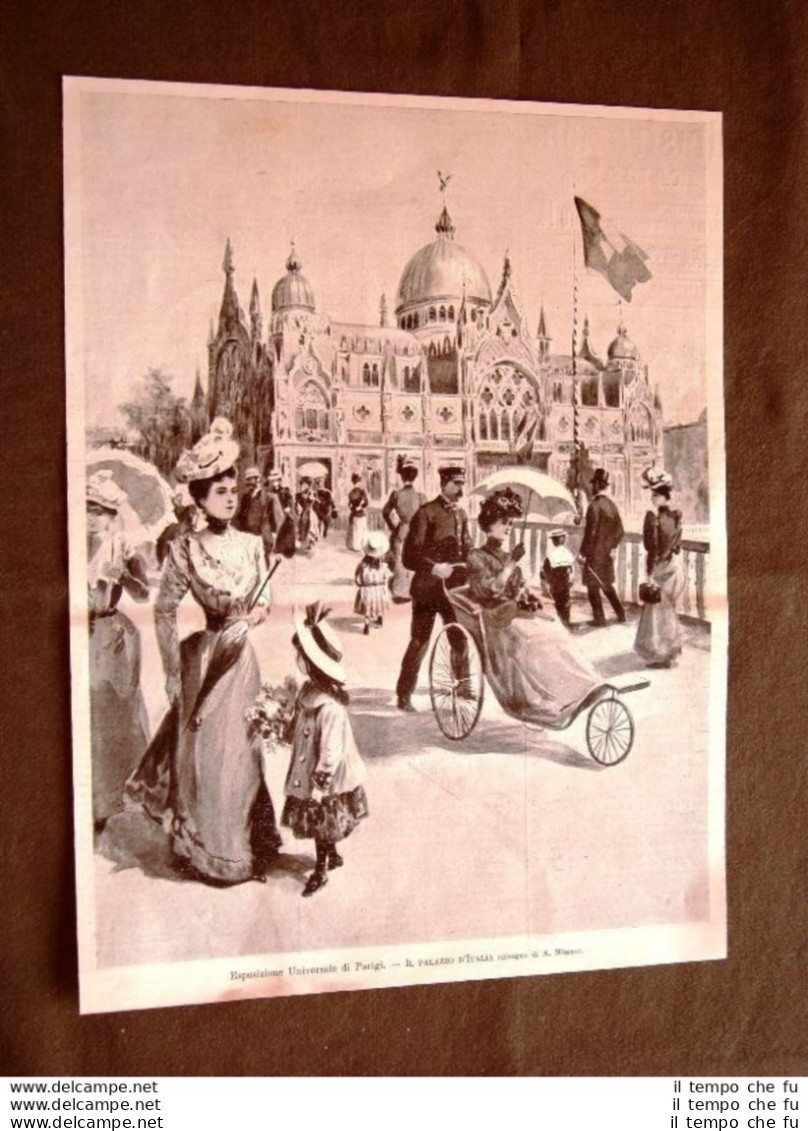 Esposizione Universale Di Parigi Nel 1900 Il Palazzo D'Italia Disegno Di Miseno - Autres & Non Classés