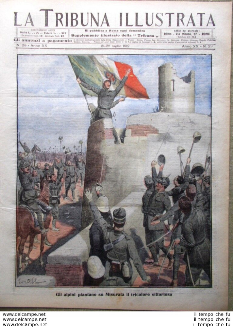 La Tribuna Illustrata 21 Luglio 1912 Misurata Ostia Paul Fort Cinquina A Tripoli - Other & Unclassified