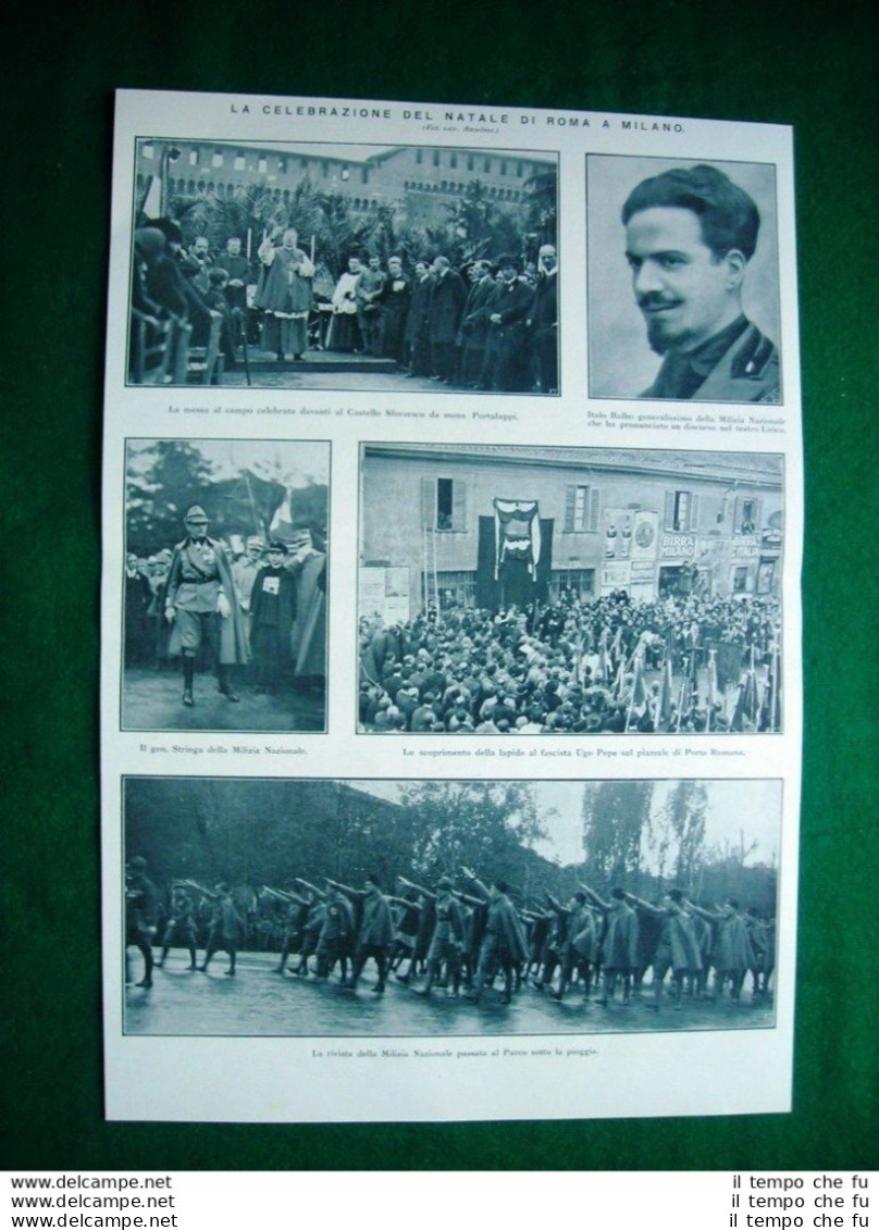 Nel 1923 Celebrazione Del Natale Di Roma Mons. Portaluppi I. Balbo Gen. Stringa - Other & Unclassified