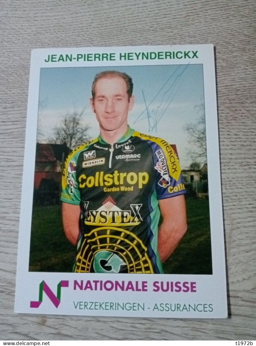 Signé Cyclisme Cycling Ciclismo Ciclista Wielrennen Radfahren HEYNDERICKX JEAN-PIERRE (Collstrop-Lystrex 1996) - Cycling