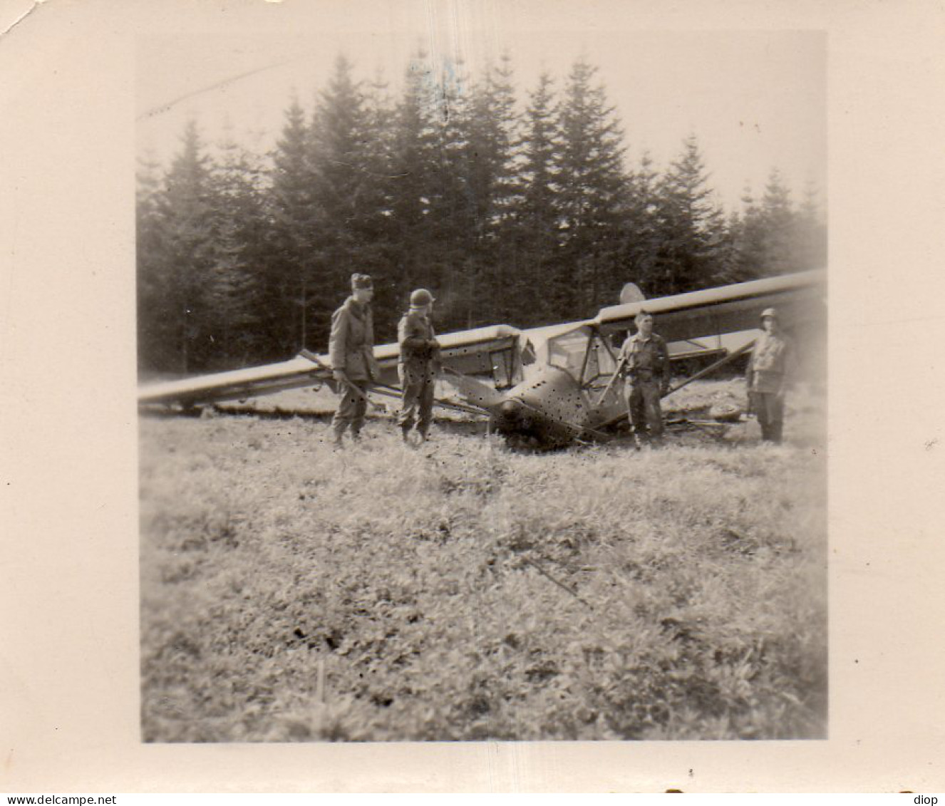 Photographie Photo Vintage Snapshot Planeur Militaire  - Aviazione