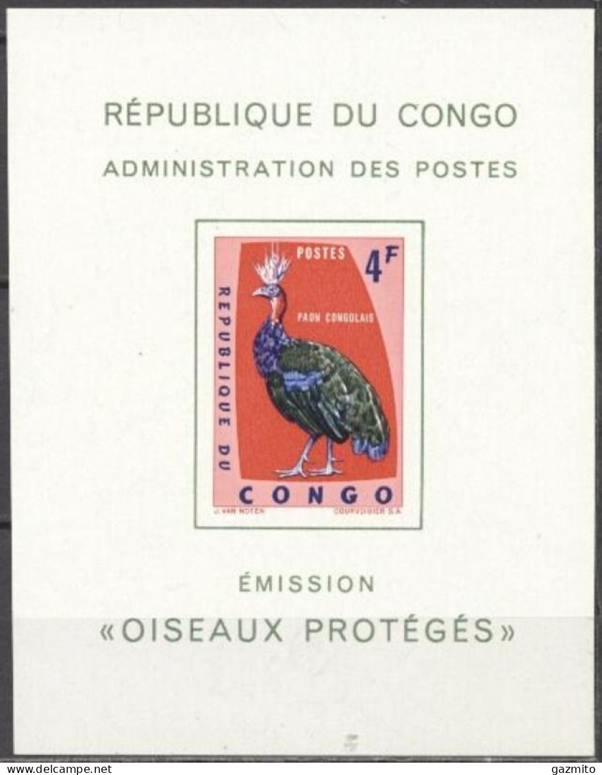 Congo Ex Zaire 1963, Protected Birds, Afropavo Congensis, BF - Unused Stamps