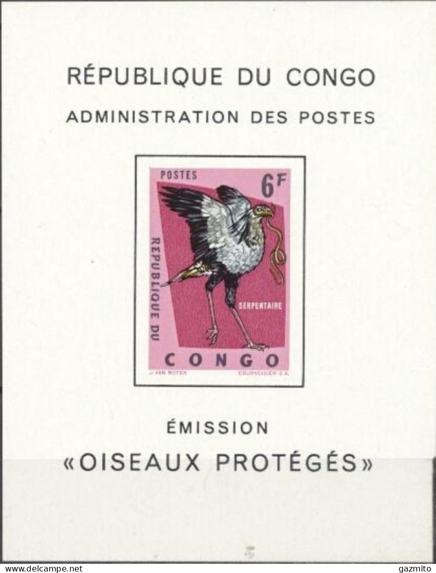 Congo Ex Zaire 1963, Protected Birds, Serpentaire, BF - Adler & Greifvögel
