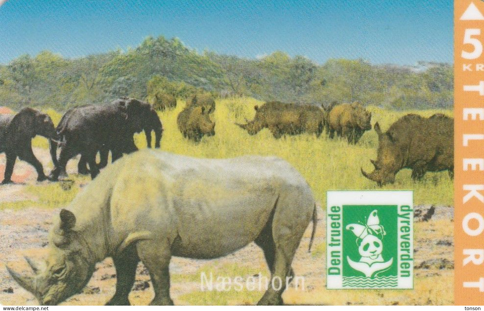 Denmark, KP 073, Rhinoceros (Puzzle 2/2), Mint Only 3500 Issued, 2 Scans. - Danemark